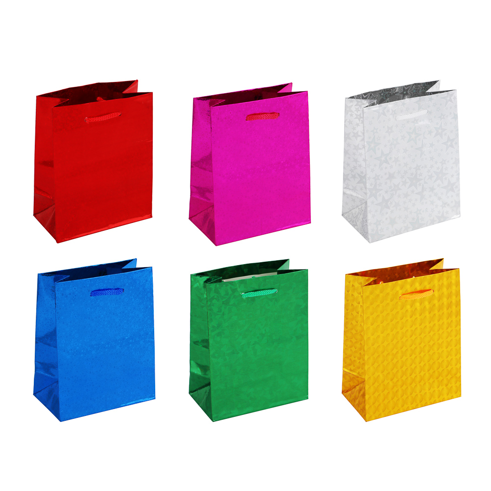 LADECOR Пакет подарочный бумажный, фольгированный, 11,5x14,5x6,5 см, 6 цветов - #1