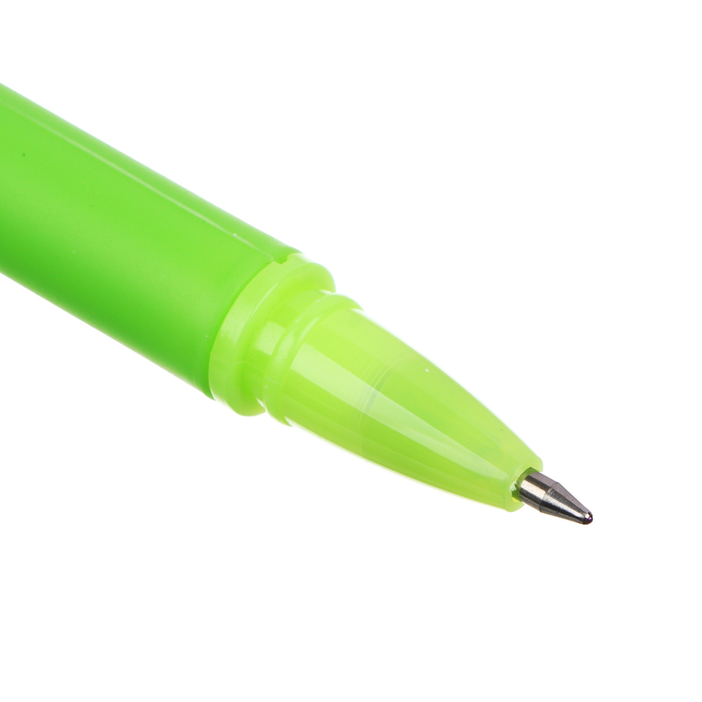 Ручка шариковая синяя, с цветным помпоном, гибкий силиконовый корпус, 24 см, пластик - #4