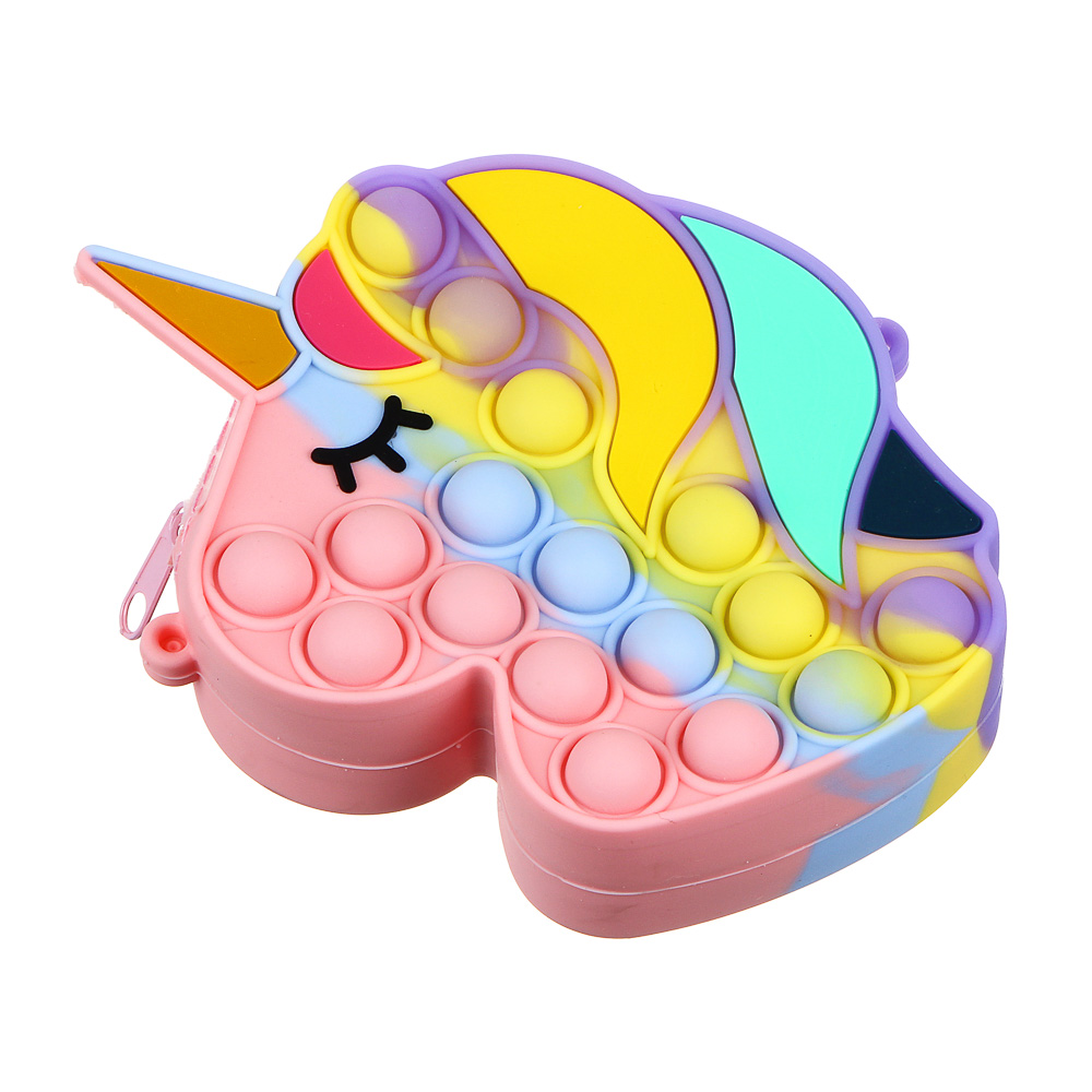 Сумка-мини в форме единорога, 13х10,5х3,7 см, с эффектом "поп-ит", силикон, металл, полиэстер, лента - #6