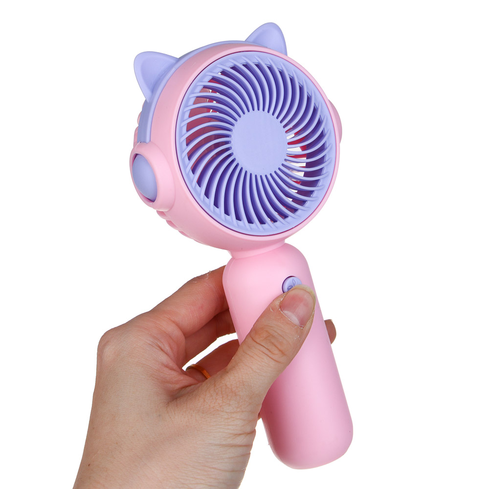 ИГРОЛЕНД Вентилятор ручной портативный, 1 скорость, 1,5V, 2хАА, PP, 9х5,5х18 см, 4 дизайна - #8