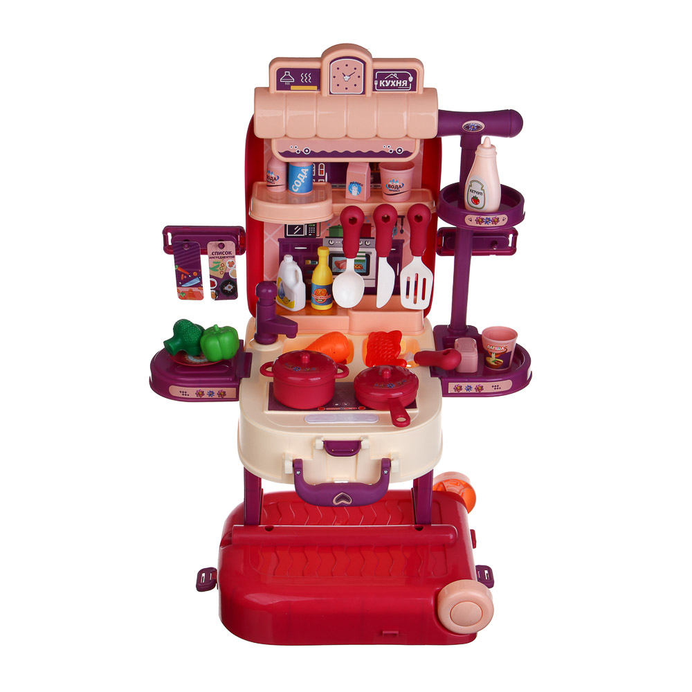 ИГРОЛЕНД Игровой набор "Кухня в чемодане", на колесах, PP, картон, 22х15,5х31 см - #4