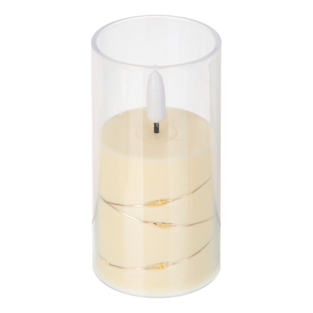 СНОУ БУМ Светильник декоративный LED в виде свечи в стакане, 5,5x10,5см, PP, PS, 3хAG13, 1 режим - #2