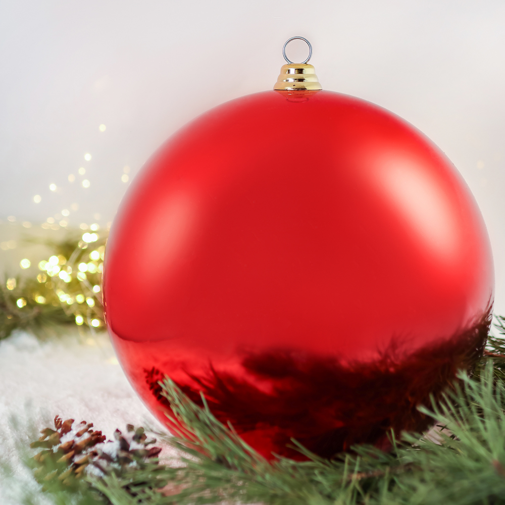 СНОУ БУМ Шар 30см пластик, красный - #5