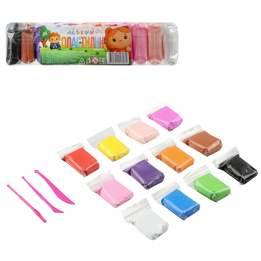 Легкий пластилин "Русские Супергерои", BY, 12 цветов, 27х6см, полимер - #2