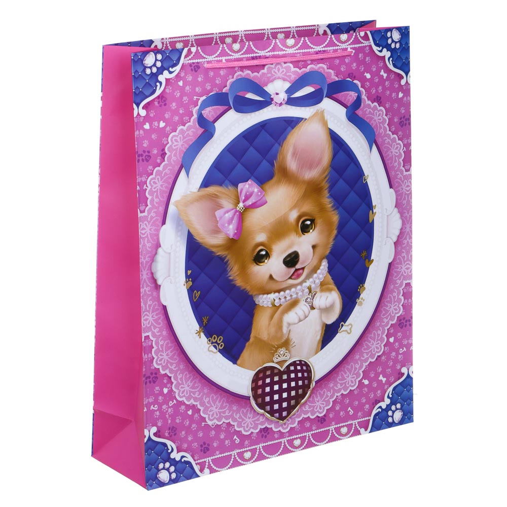 Пакет подарочный бумажный, XXL 32x40x10 см, 128 гр, 3 дизайна, питомцы - #2