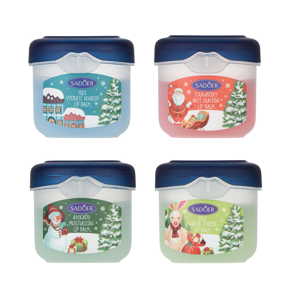 Набор 8 шт (кремы для рук 4 шт х 30гр, бальзамы для губ 4 шт х 7гр) тм SADOER Merry Xmas, подар.уп. - #8