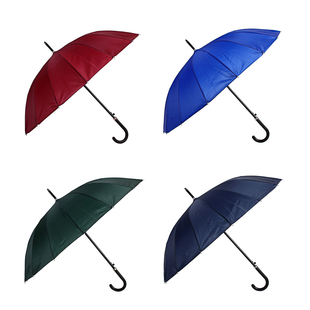 Зонт-трость универсальный, диаметр 98см, 16 спиц, металл, полиэстер, 4 цвета - #1