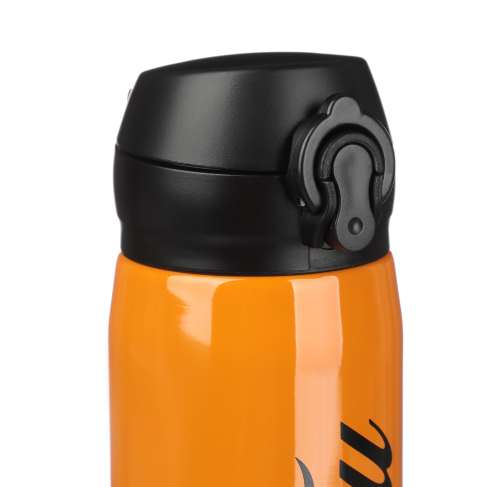 РЫЖИЙ Термос-кружка с крышкой на защелке 450мл, нерж.сталь - #3