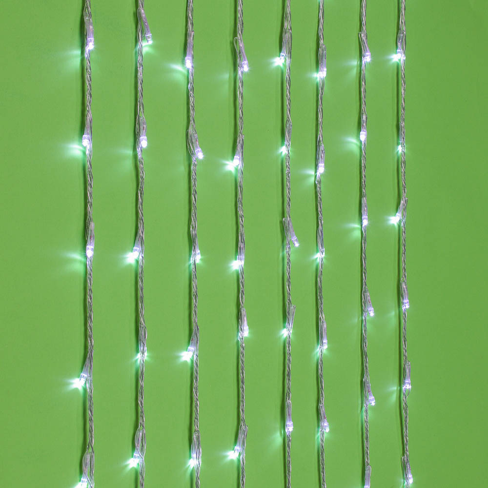 СНОУ БУМ Гирлянда эл. бахрома 2,5х0,6м, 128LED*белый, эффект водопада, 8 реж, пп, коннектор, 220В - #1