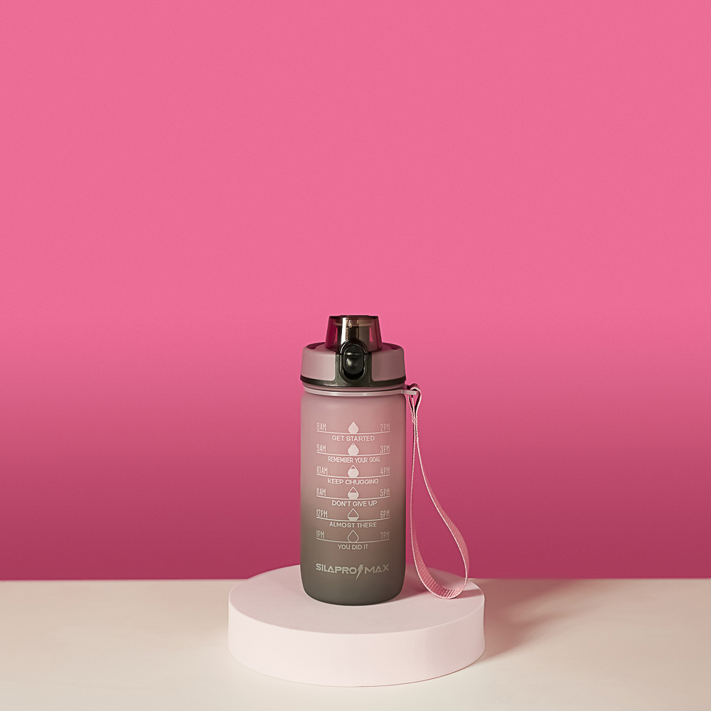SILAPRO MAX Бутылка спортивная с замком, ULTIMATE GREY -ELDERBERRY, 550мл, РС - #15
