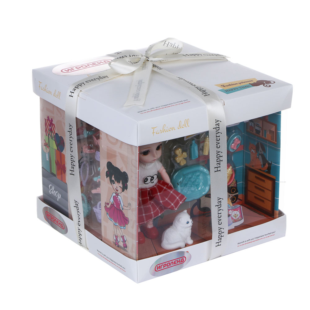 ИГРОЛЕНД Кукла 16см в подарочной коробке, 4 в 1, PP, PVC, ABS, 22х22х25 - #2