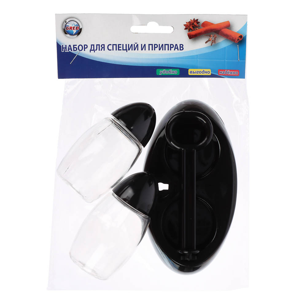 Набор на подставке для соли и перца, пластик - #6