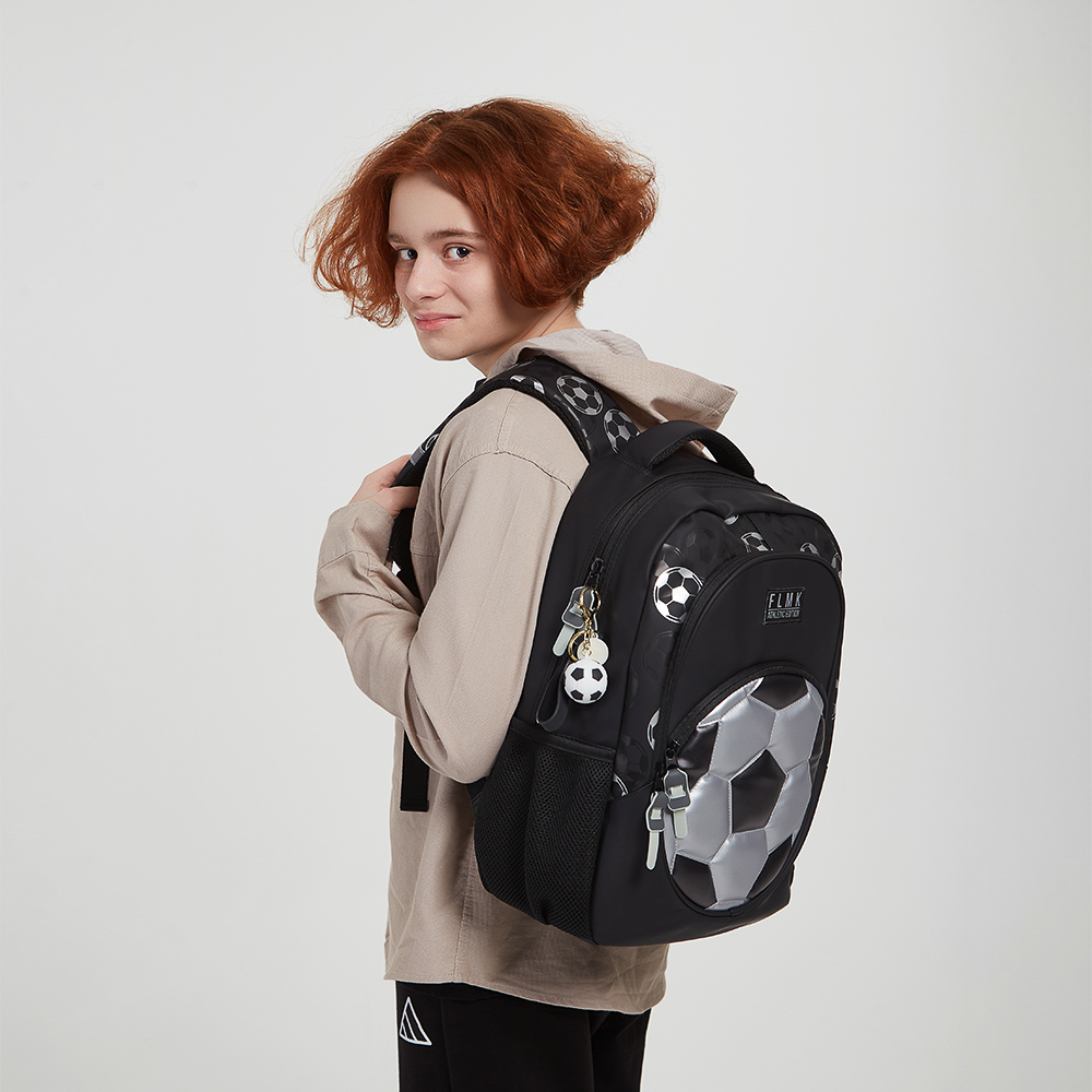 Серебряный Мяч Рюкзак подростковый 41х31х13см, 2 отд., 3 карм, ручка, прорезин.нейлон, отд.иск.кожей - #10