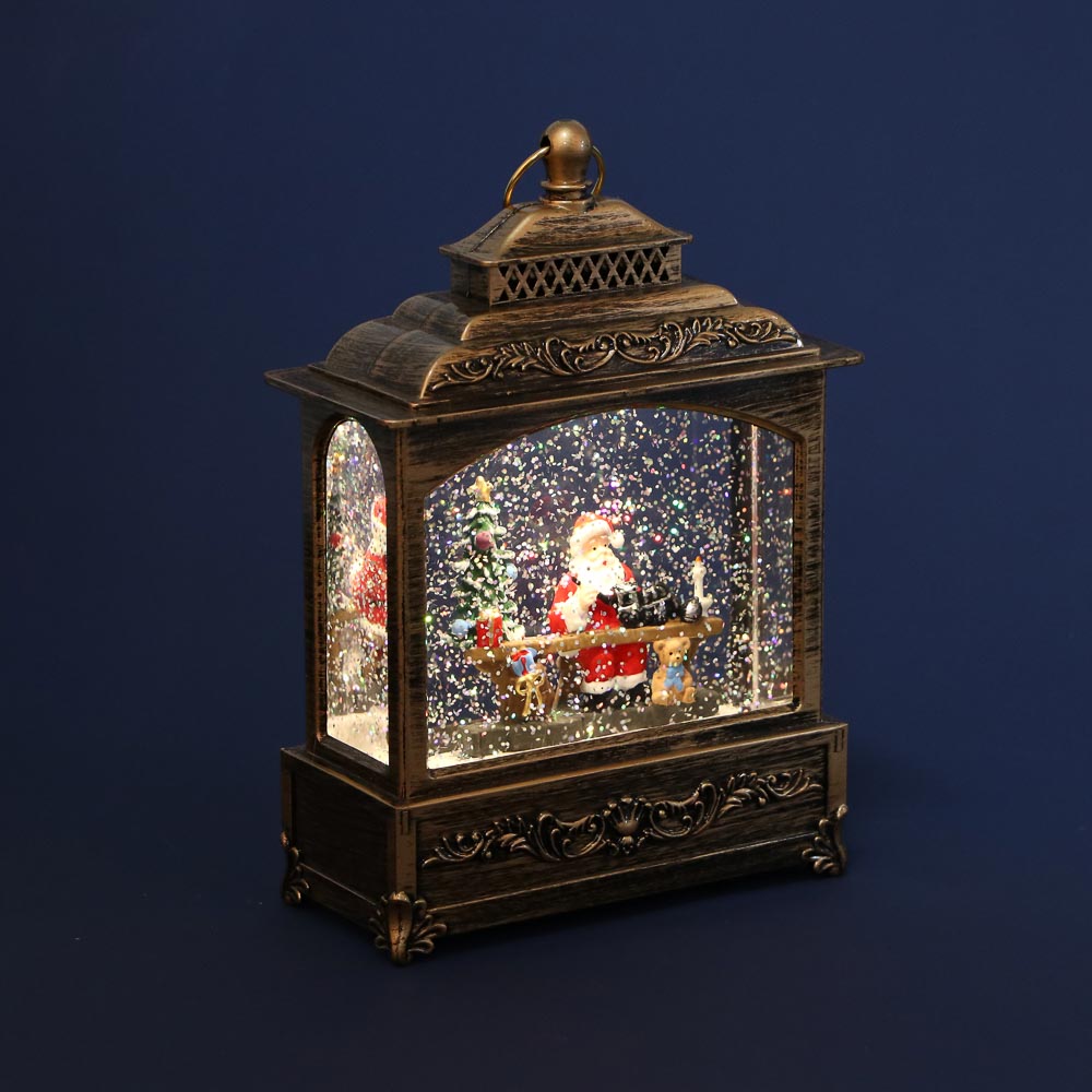 СНОУ БУМ Светильник декор.LED в виде фонаря со снегом, 14х6х21см,HIPS,PVC,вода,3хAAA/USB,2реж.,4диз. - #5