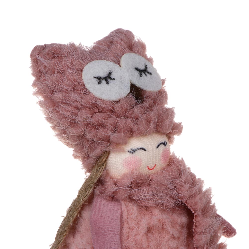 СНОУ БУМ Сувенир Девочка 5x5x15 см, полиэстер, коричневый, розовый, 2 вида - #3