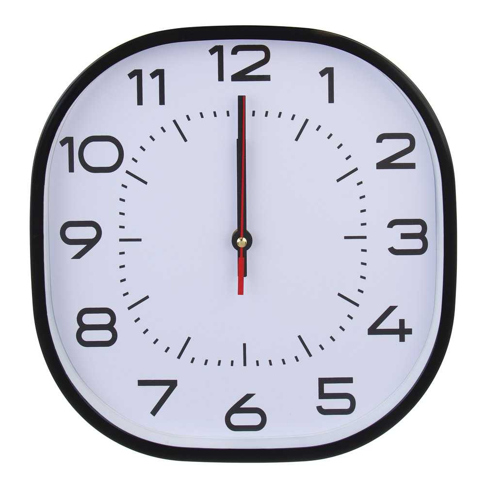 Часы настенные тм LADECOR CHRONO квадратные, 30x30x4 см, пластик, стекло, 1хАА - #1