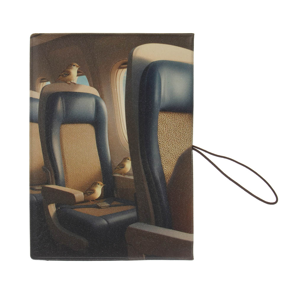 Обложка для паспорта тм ЮL с отд.для карт и удерживающей резинкой, ПВХ, 13,7х9,6см, 6 дизайнов, #3 - #4