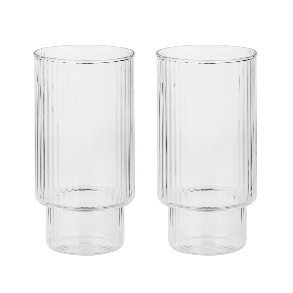 MILLIMI Набор стаканов Астра 400 мл, 2 шт, стекло, рифленый - #1