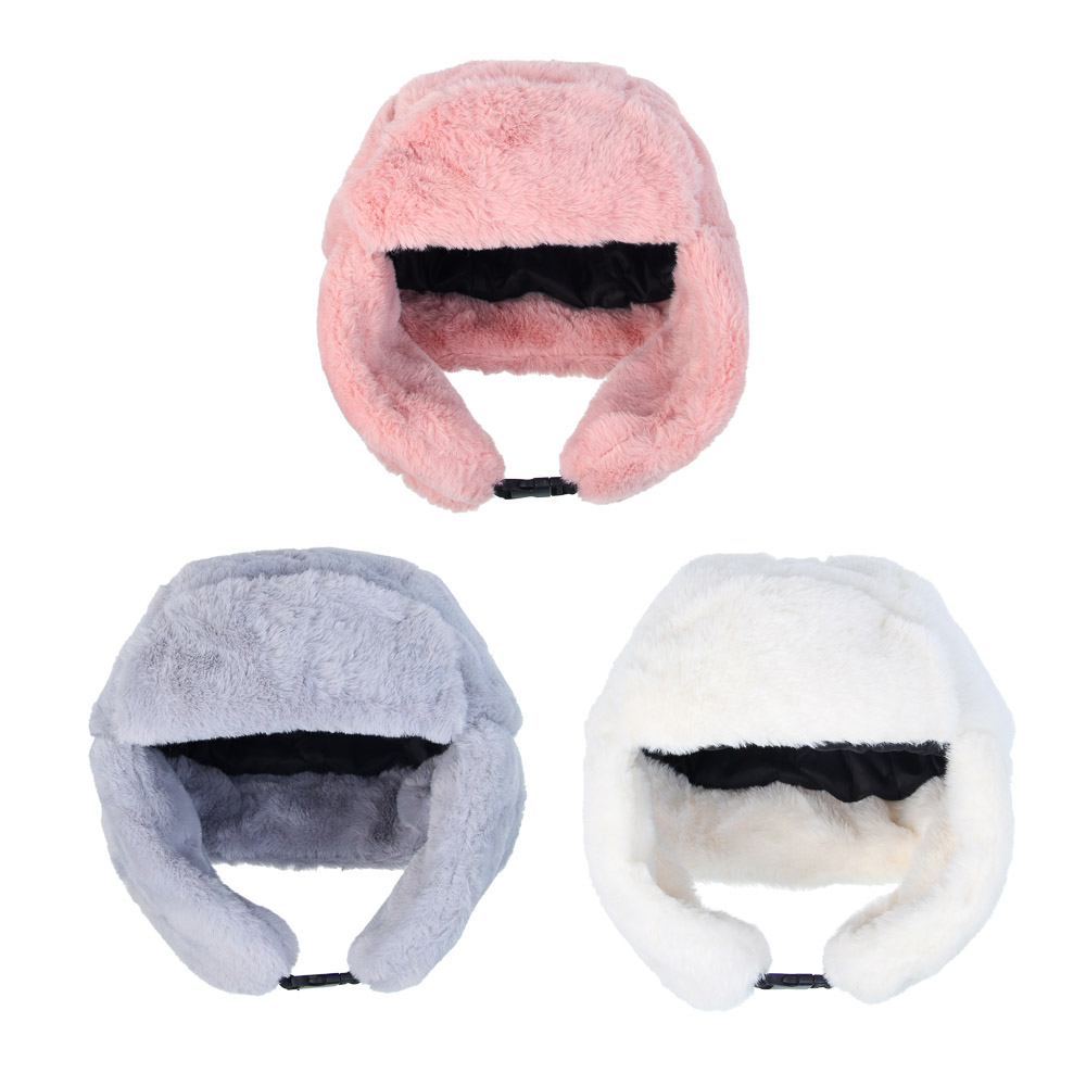 GALANTE Шапка-ушанка женская из экомеха, р.56, 100% полиэстер, цвета в ас-те, ОЗ25-18 - #1