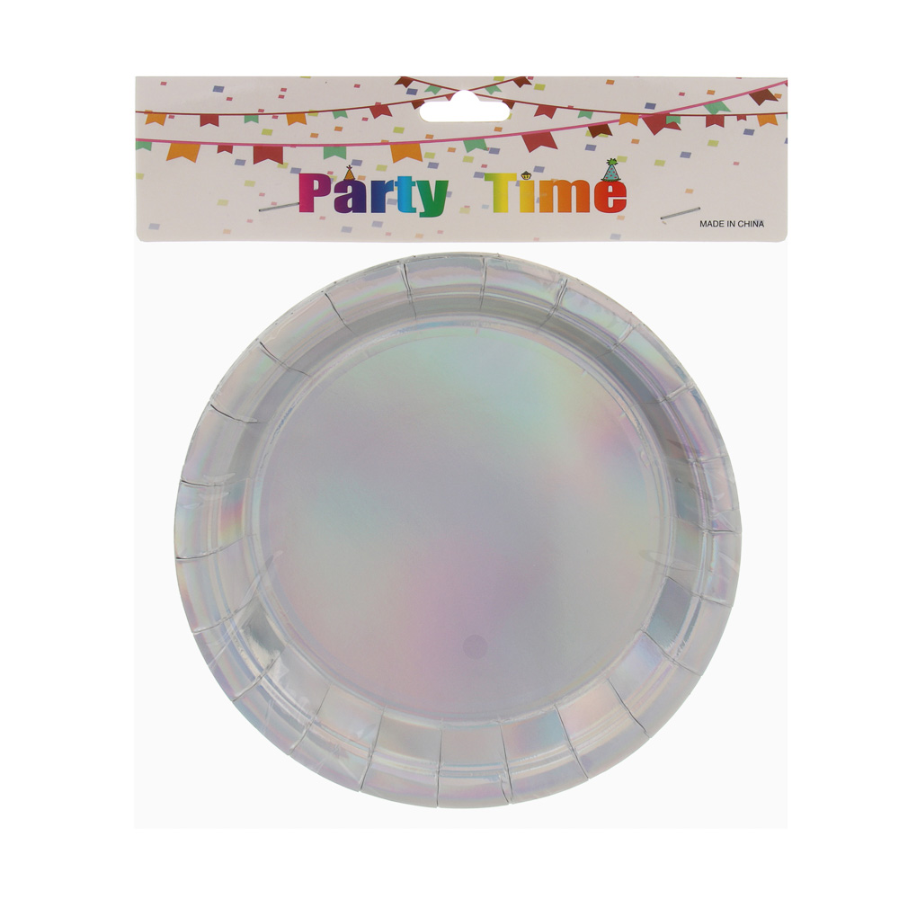 Fntastic Набор тарелок одноразовых, 6 шт, 18 см, голография, бумага - #4