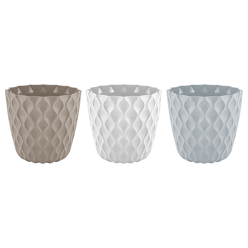 Горшок для цветов с поддоном "Wave", 1.4 л, d=14.5 см, микс цветов - #2