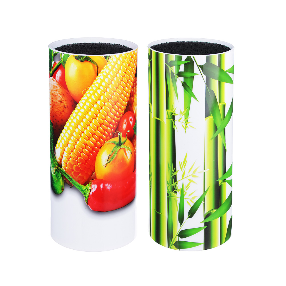 Подставка для ножей круглая, h=22см, полипропилен, 2 дизайна - #1