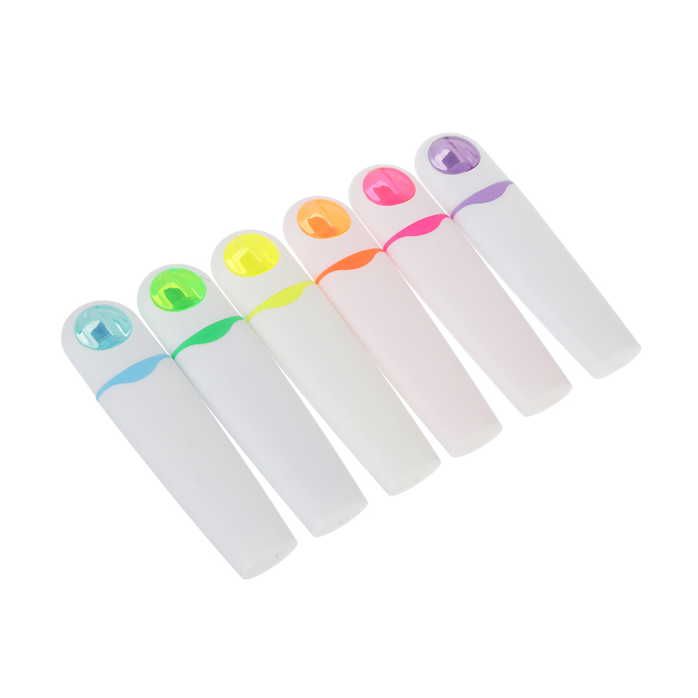 Маркер-выделитель, колпачок прозрачный, 6 цветов - #1