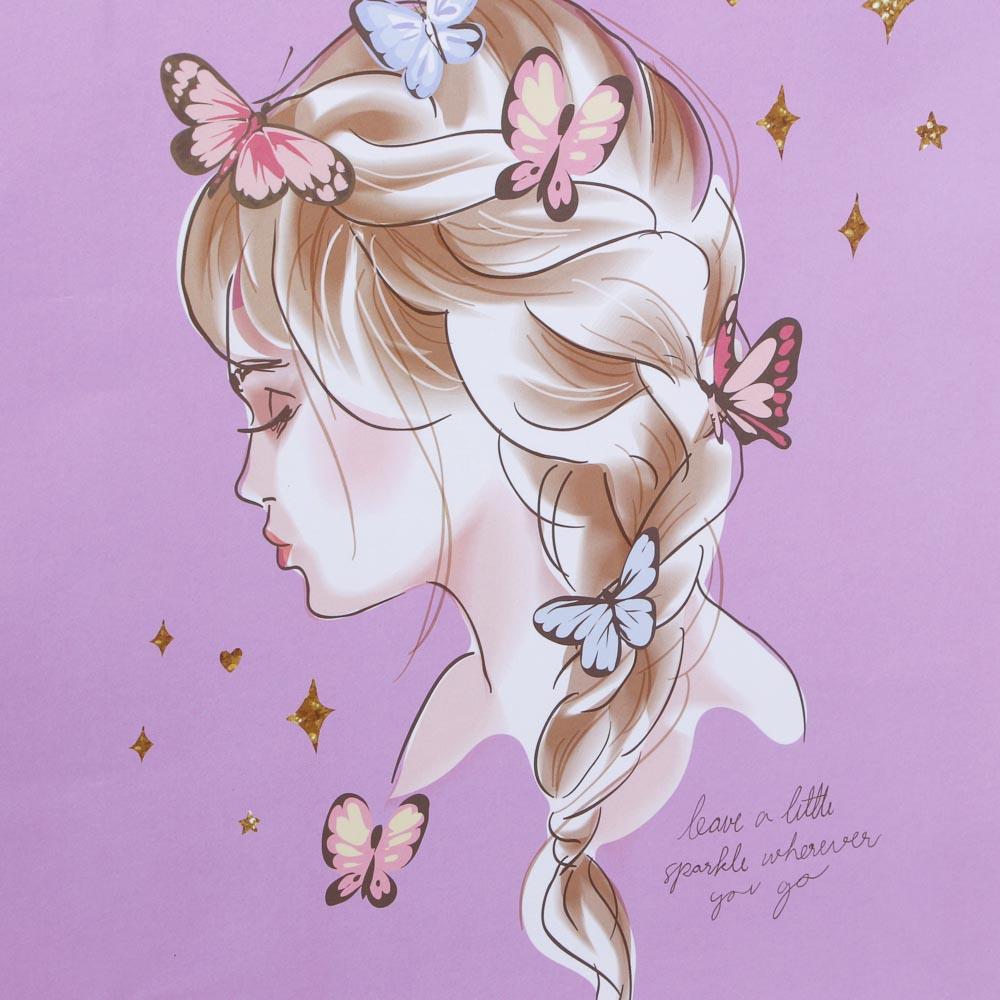 Пакет подарочный бумажный, 26x32x9 см, 128 гр, 4 дизайна, Девушка - #3