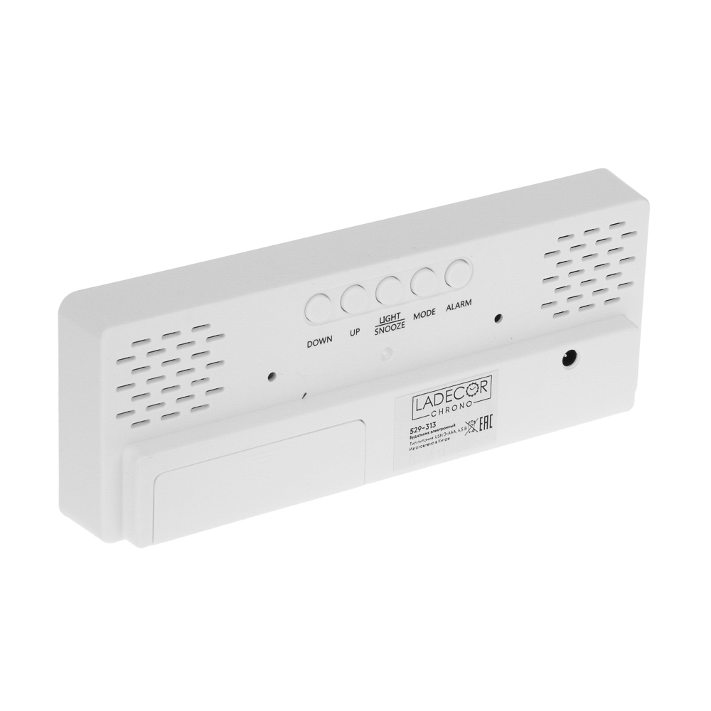 LADECOR CHRONO Будильник электронный, 16x6x2 см, АВС пластик, 3xAАA, оправа цвет белый - #4