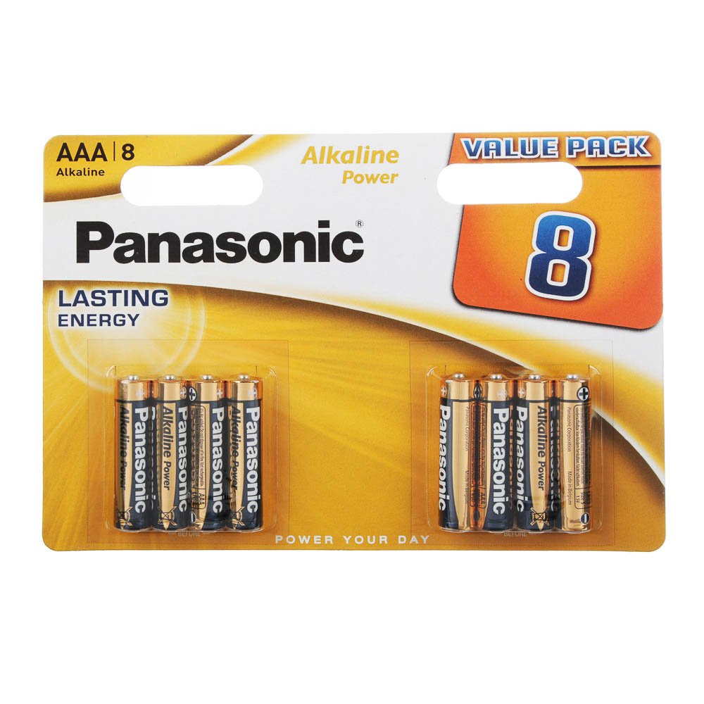Panasonic Power Батарейки 8шт, тип АAA, "Alkaline" щелочная, BL - #1