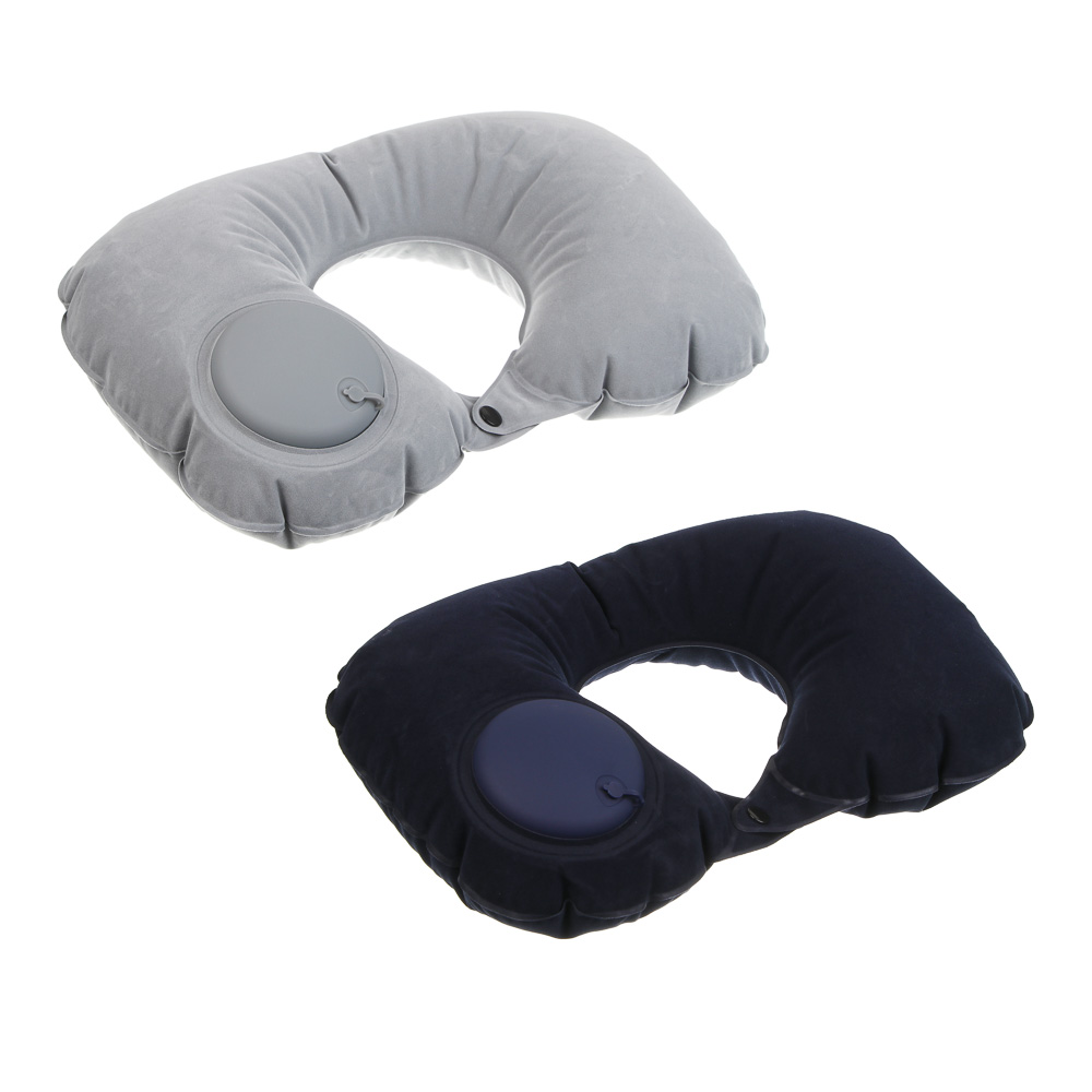 Подушка дорожная надувная, с насосом, тм BY SPORT, 37х24см, ПВХ, 2 цвета - #1