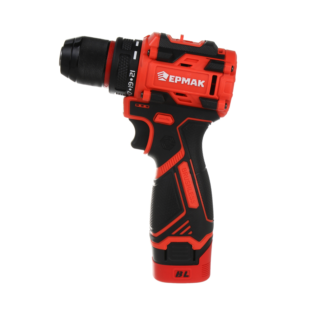 ЕРМАК Дрель-Шуруповерт бесщеточный в кейсе, 2 АКБ, 20в/2А, короткий корпус - #2