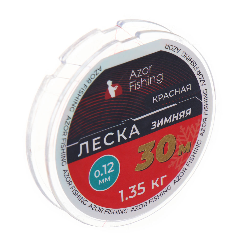 AZOR FISHING Леска зимняя, красная, 0,12мм, 1,35 кг, 30м купить с выгодой в  Галамарт