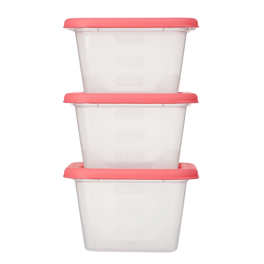 Набор контейнеров пищевых квадратных, 3шт, 0,15л, пластик, 3 цвета - #3