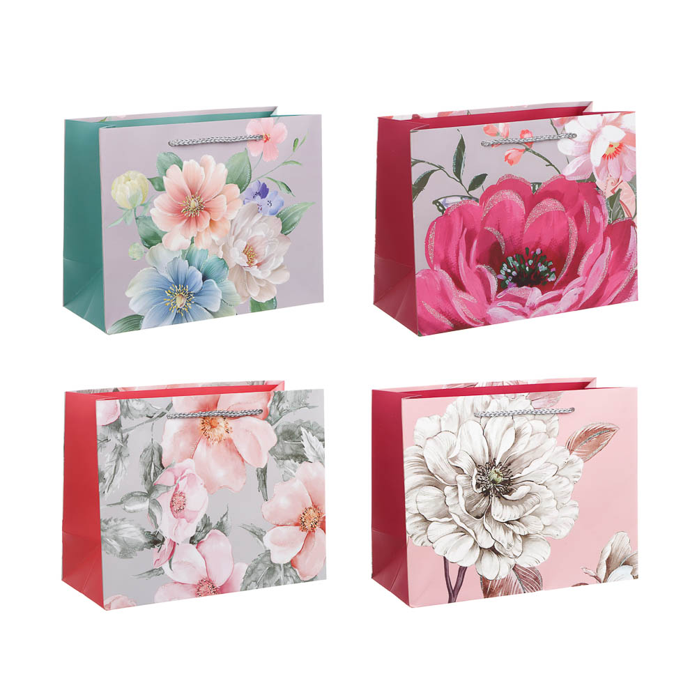 Пакет тм Fntastic подарочный, M 18x23x10см, глиттер, бумага, арт.28, 4 дизайна - #1