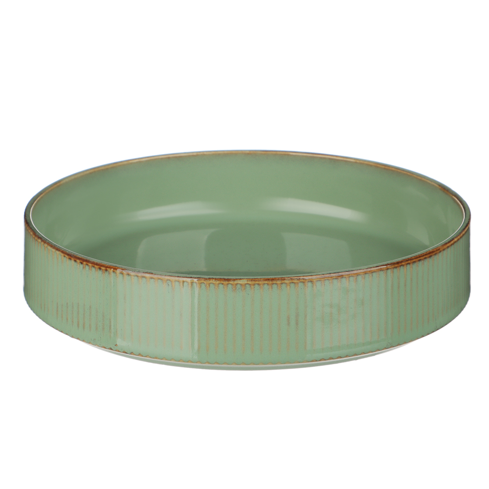 MILLIMI Кантри тарелка для супа 19,4см, 620мл, керамика, зеленый - #1