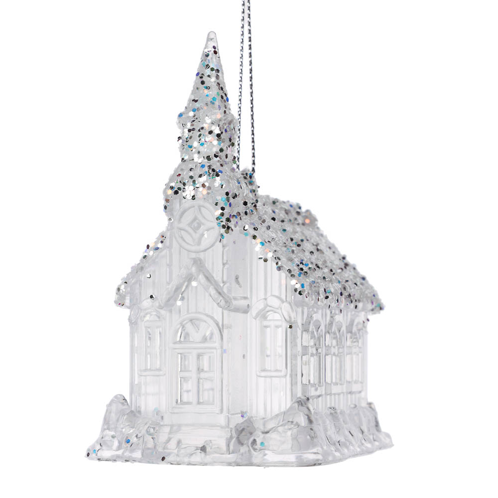 СНОУ БУМ Подвеска декоративная "Дом" 7.5x6x10 см, акрил, глиттер - #3