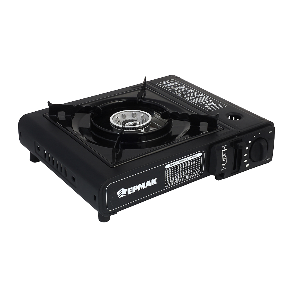 Плитка газ. к бал. с цанг. захватом портативная тм ЕРМАК, переходник, кейс, 34х26х9см - #1