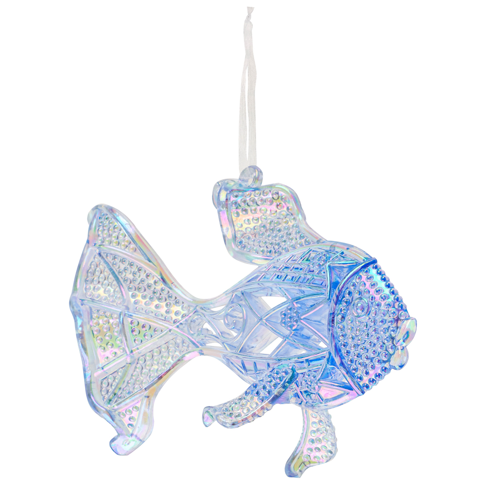 СНОУ БУМ Подвеска декоративная в виде рыбы, переливающийся цвет, акрил, 11,5x3x8,5 см, 2 цвета - #3