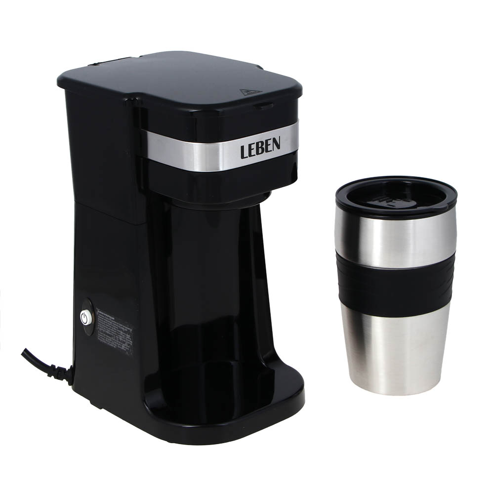 LEBEN Кофеварка капельная, 700Вт, термос-кружка 400мл в комплекте - #4