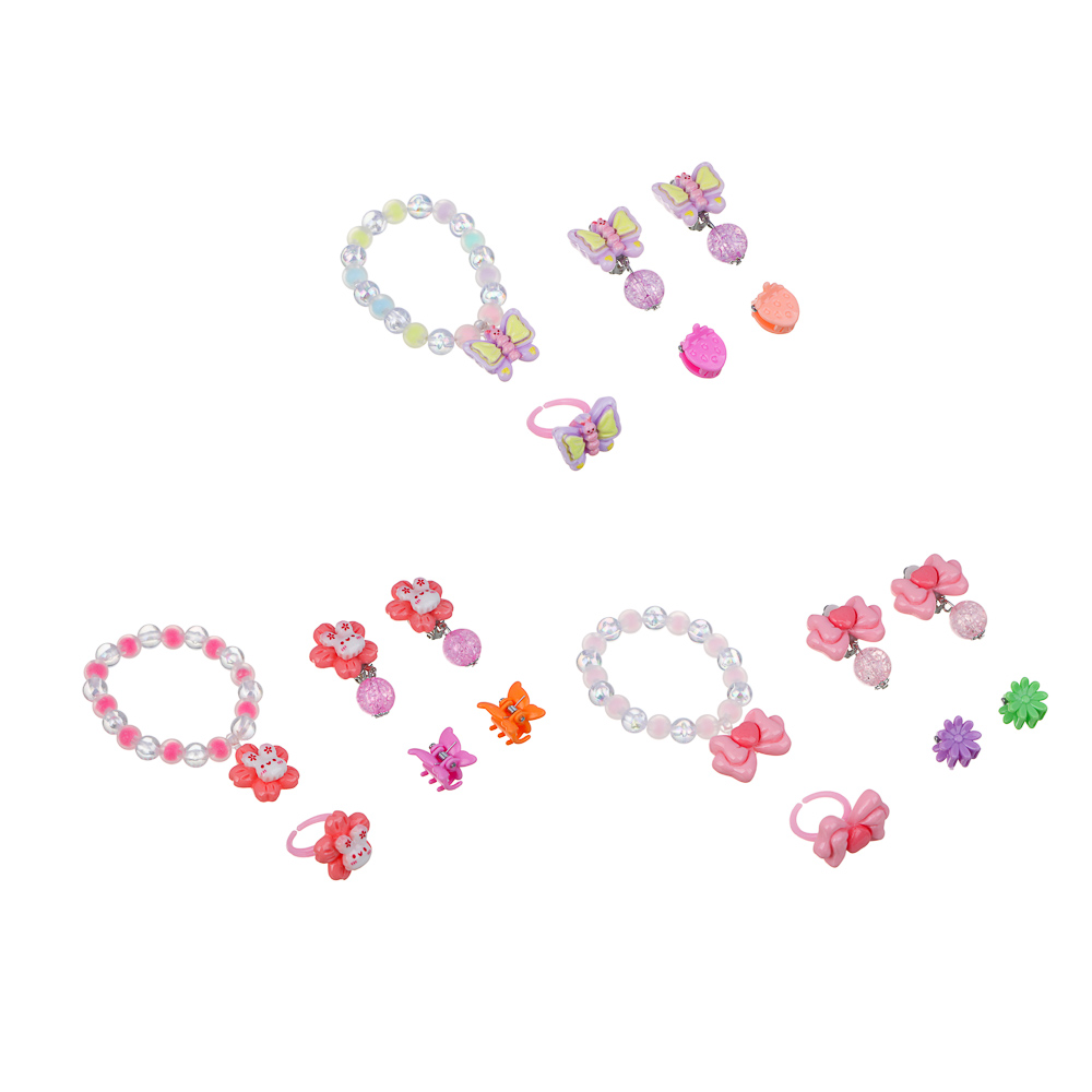 Набор детской бижутерии BY Русские супергерои: браслет, кольцо, крабики 2шт, клипсы, 3 дизайна - #1