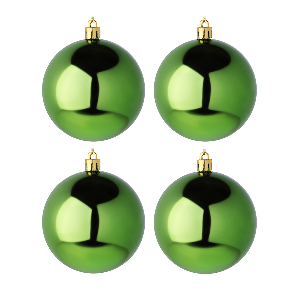 СНОУ БУМ Набор шаров 4шт 8см пластик, зеленый, 26-230 - #1