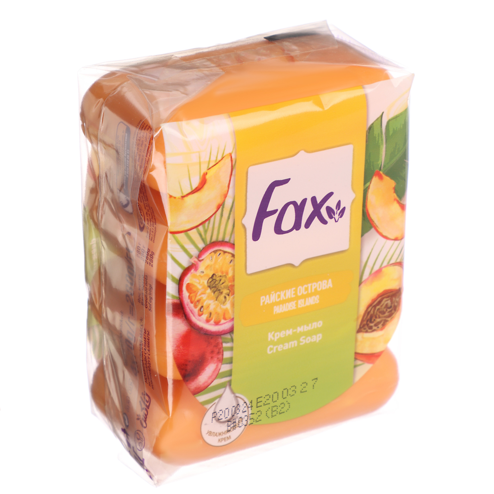 Мыло туалетное FAX Райские острова с ароматом персика и маракуйи​, п/э, 4шт*70г - #3
