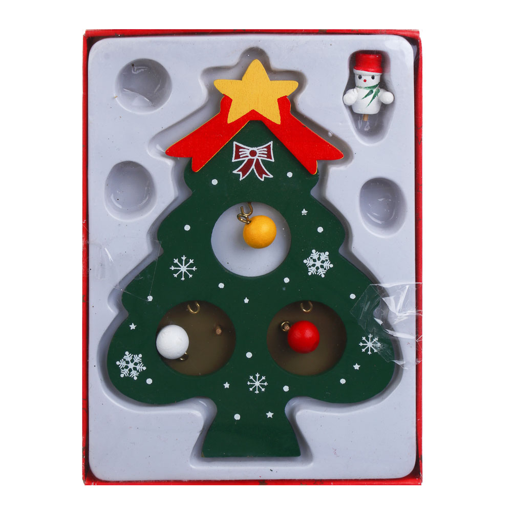 СНОУ БУМ Декор новогодний "Елочка с игрушками", 9х14см, МДФ, металл - #7