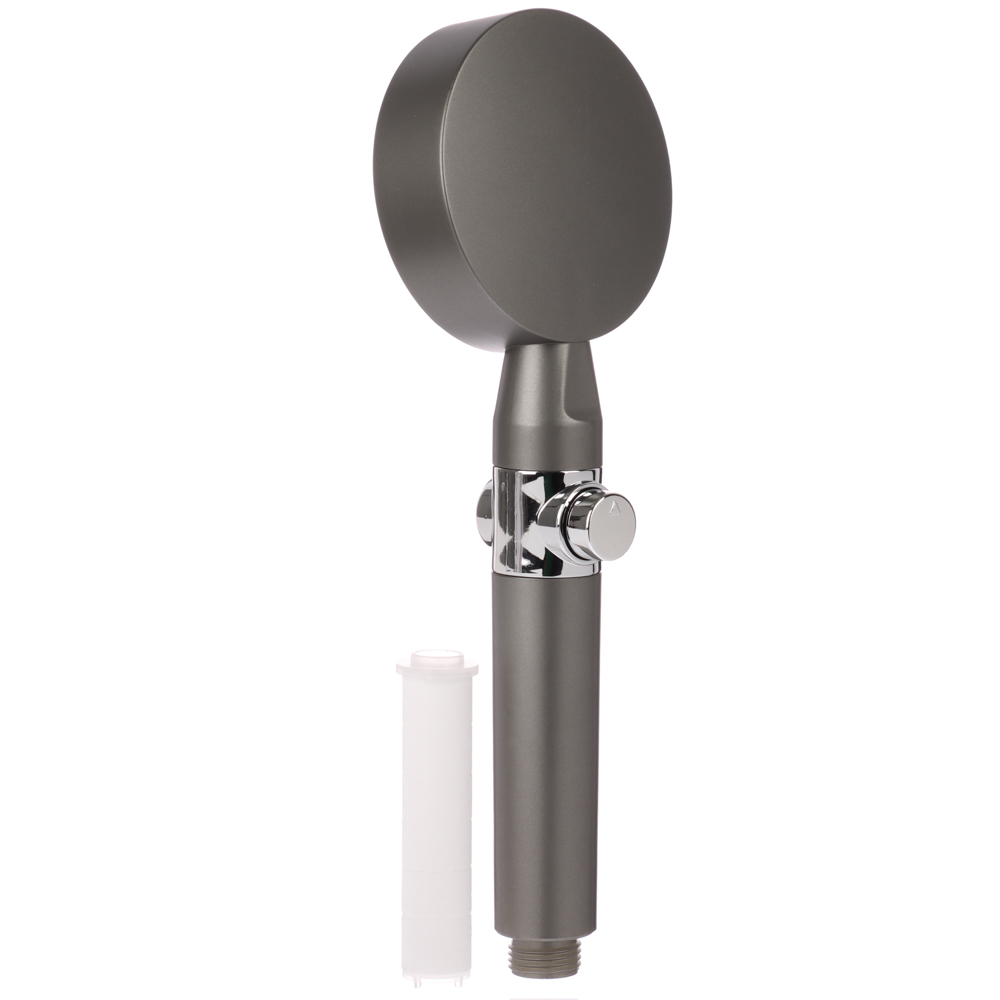 RAIN Лейка для душа, 5 режимов, с массажными зубчиками, фильтр, кнопка стоп, 90мм, графит - #3