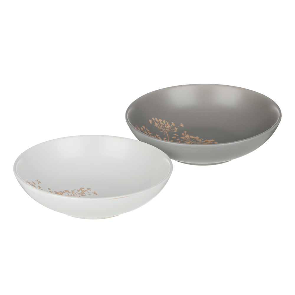 Набор посуды 12 пр. тм MILLIMI (тар19,5см*4, 20см*2, салатн14см*2, кружка340мл*4) керамика,сер.,бел. - #7