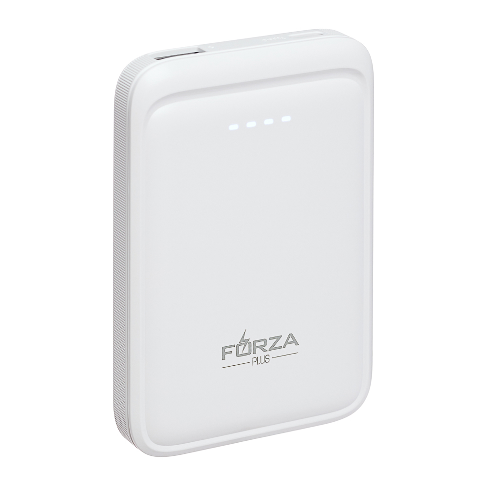 FORZA Аккумулятор мобильный, 5000 мАч, 1xUSB-A, 1xUSB-C, 10W, 2A, пластик, белый - #1