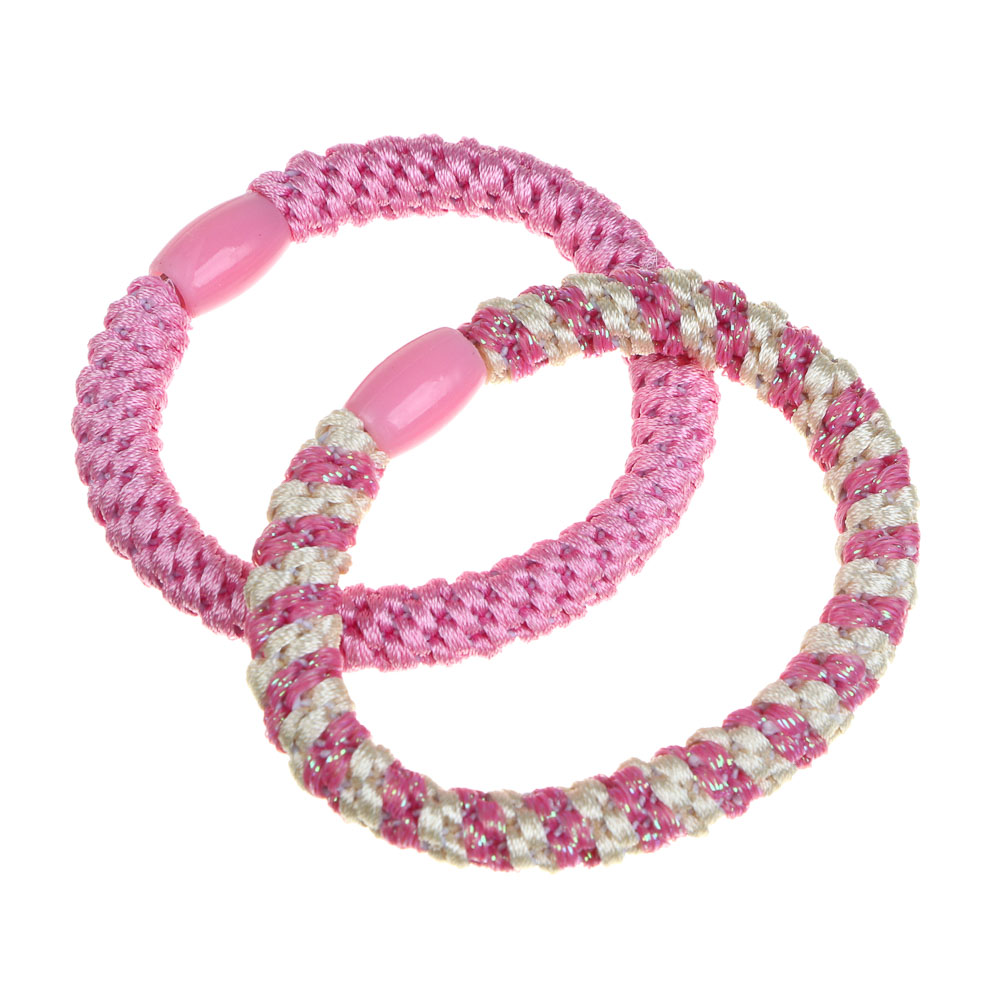 ЮНИLOOK Резинки детские для волос 2шт, полиэстер, 5,5см, 4 сочетания цветов #2 - #2