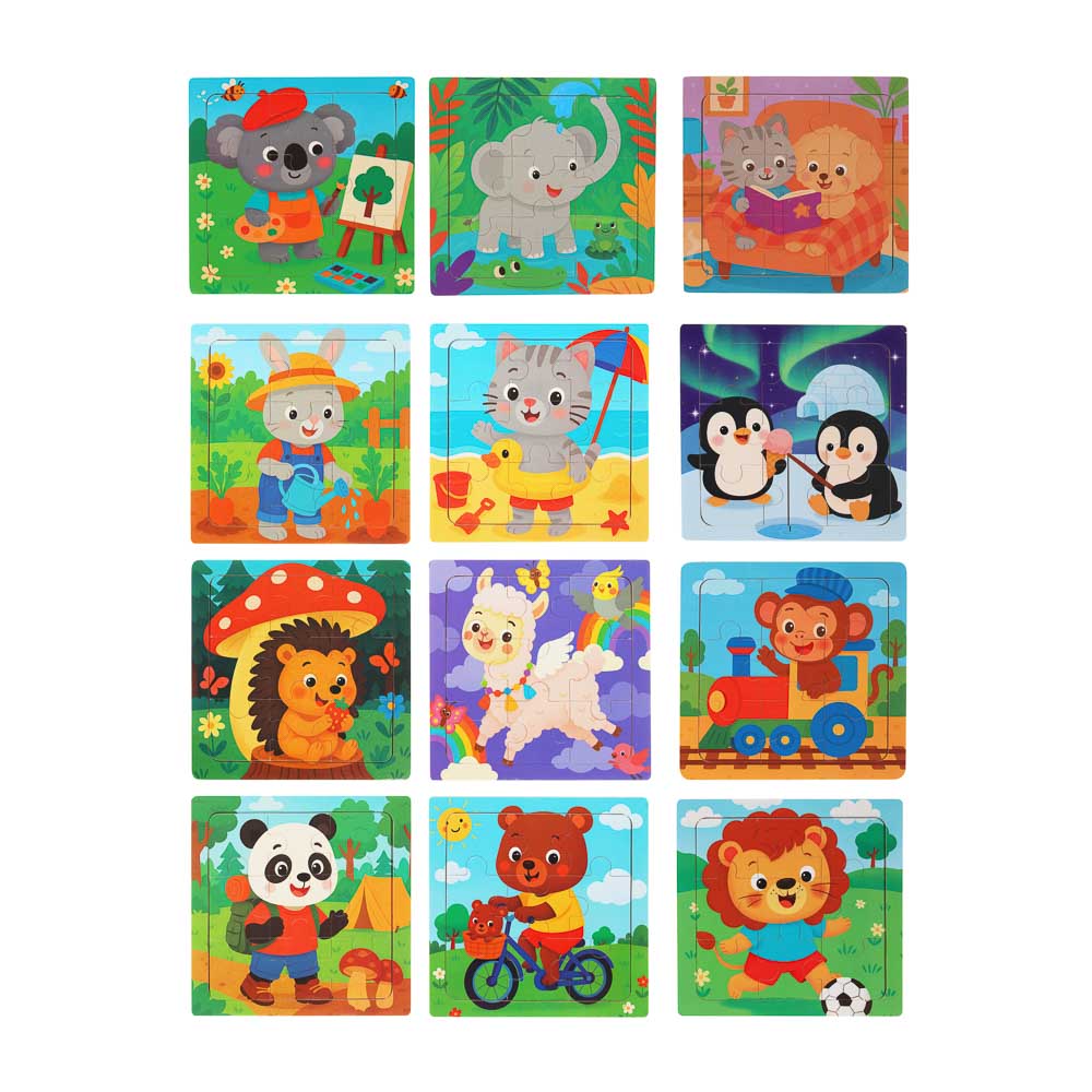 ИГРОЛЕНД Пазл деревянный для малышей, дерево, 15х15см, 6-10 дизайнов - #2