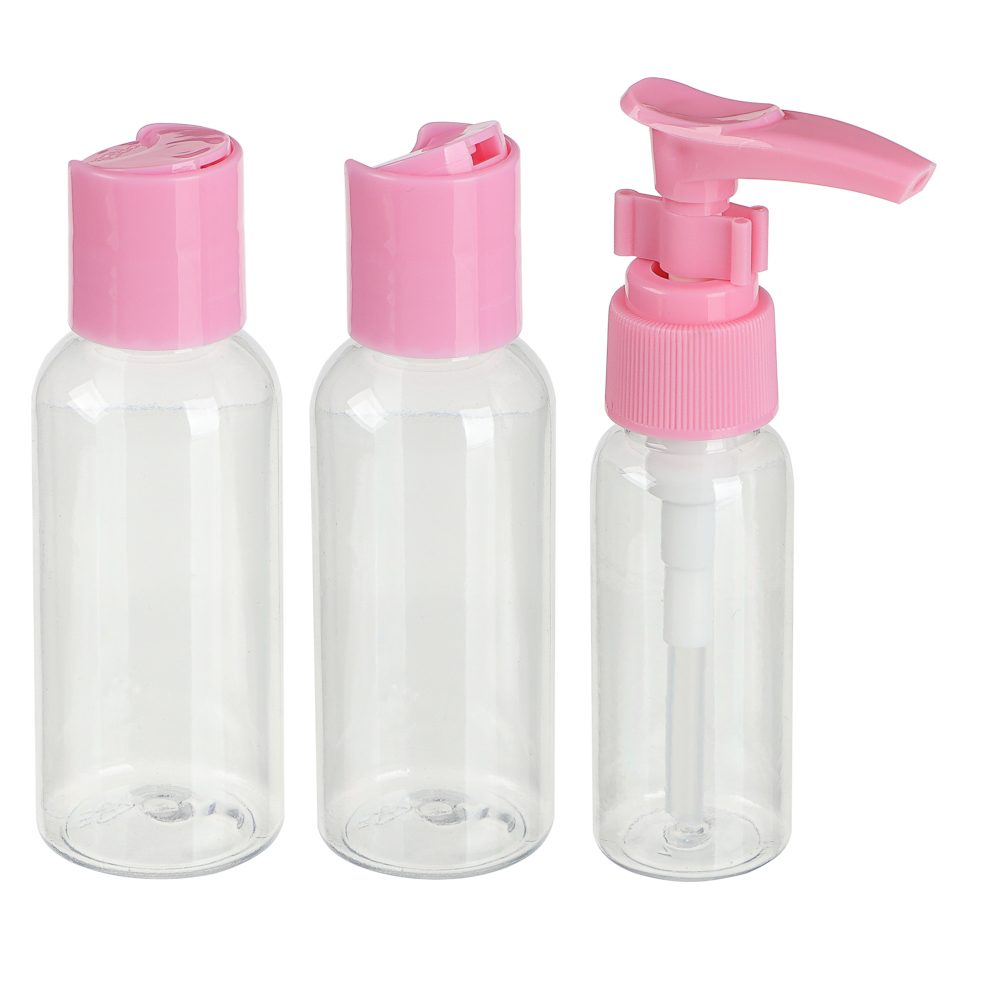 Набор для косметики дорожный 3 предмета (2 шт-50 мл, 1шт-30мл) тм ЮНИLOOK, пластик, 2 цвета - #2